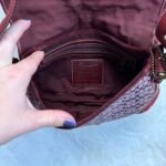 Vintage Y2K Coach Mini Soho Canvas and Suede Burgundy Bag 🍒✨💕 - Image 7