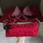 Y2K Vintage Rare Coach Red East West Baguette Shoulder Bag 🍒✨💕