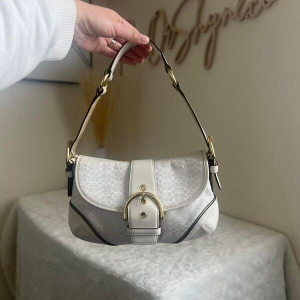 Y2K Coach White Jacquard Mini Soho Shoulder ❤️✨