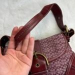 Vintage Y2K Coach Mini Soho Canvas and Suede Burgundy Bag 🍒✨💕 - Image 4