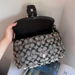 Coach Signature Buckle Shoulder Bag - Black/Grey/Silver 🍒✨💕 - Image 5