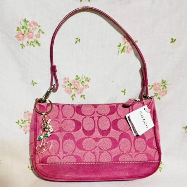 Vintage Coach Pink Suede Demi Shoulder Bag NWT 🍒✨💕