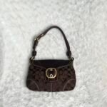 Y2K Coach Bleecker Chocolate brown canvas shoulder bag ❤️✨