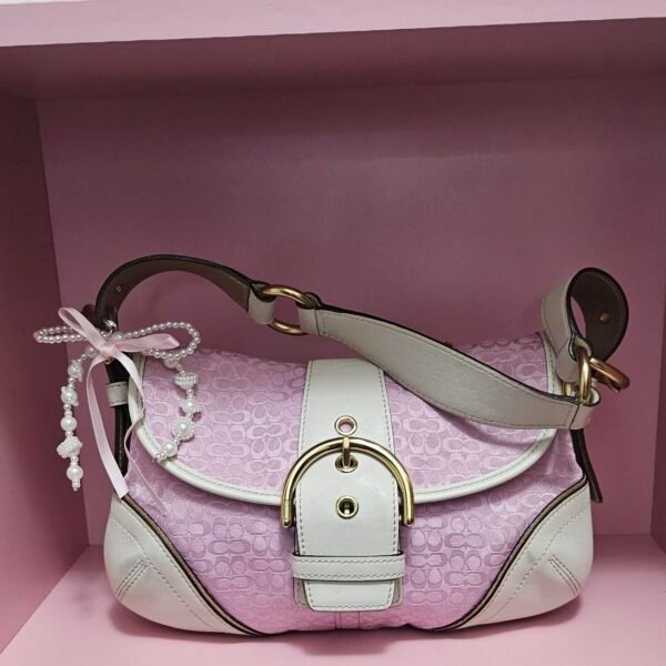 Y2K Vintage Coach Mini Soho Pink Gold Coquette Shoulder Bag 🍒✨💕