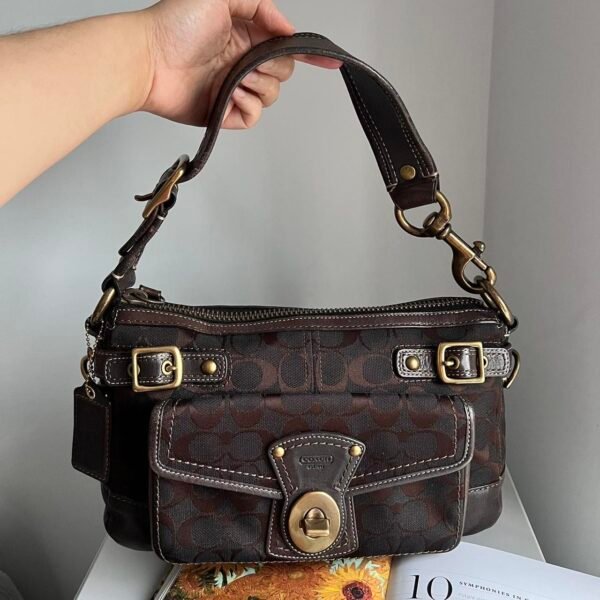 Coach Signature Legacy 65th Anniversary Shoulder Bag - Dark Brown/Black/Gold 🍒✨💕