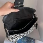 Coach Signature Buckle Shoulder Bag - Black/Grey/Silver 🍒✨💕 - Image 6